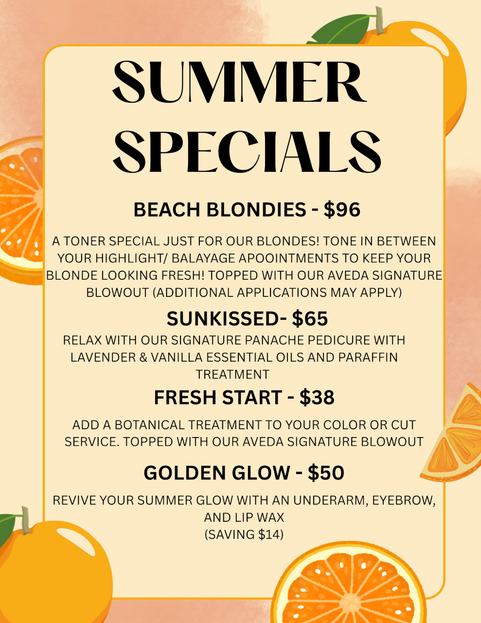 2025 Summer Specials